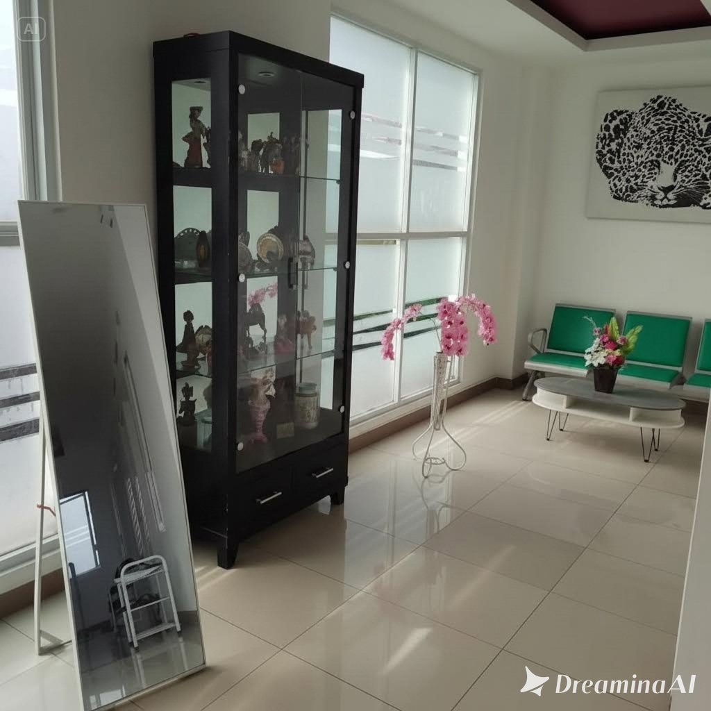 Ruang lobi bersih dan terawat di Kost Ekasandi Bandung